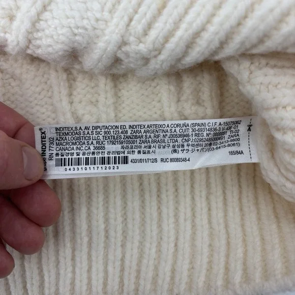 Zara Womens Size Small Ivory Cable Knit Pullover Cropped Sweater Vest - Picture 4 of 9